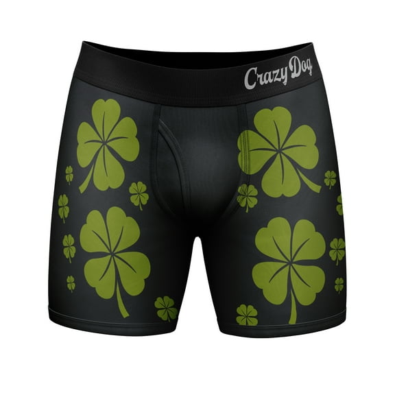 Mens Rub for Luck Boxer Briefs Funny St Patricks Day Novelty Underwear for Guys