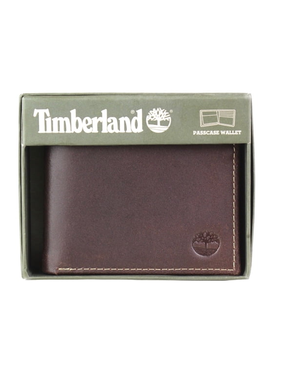 Men's Genuine Leather Passcase Credit Card Id Billfold Wallet (D65218/01 Brown)