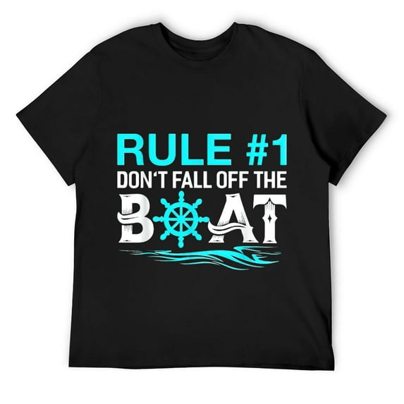 Mens Rule #1 Don't Fall Off The Boat Shirt Cruise Ship T-Shirt Black