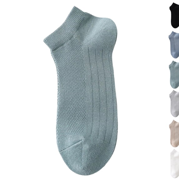 Mens Running Ankle Athletic Socks Thin Mesh Cotton Breathable Ankle Socks Low Cut Athletic Socks Green