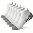 thumbnail image 1 of Mens Running Low Cut Socks 5 Pair Cotton Soft Stretch Crew Dress Socks Breathable Long Socks for Athletic Sports Light Gray, 1 of 1
