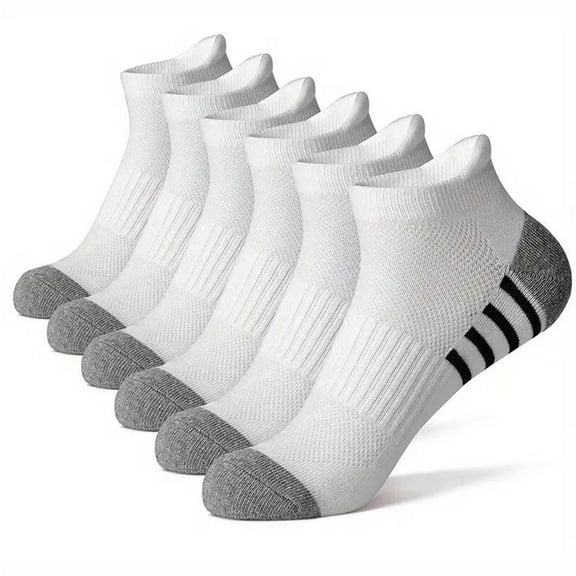 Mens Running Low Cut Socks 5 Pair Cotton Soft Stretch Crew Dress Socks Breathable Long Socks for Athletic Sports Light Gray