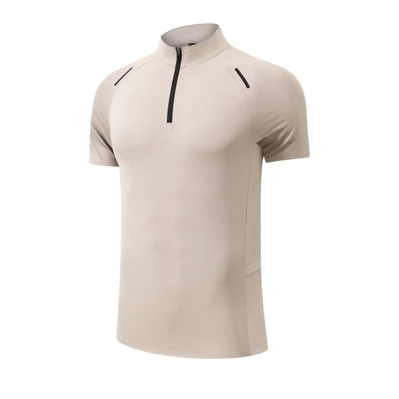 Mens Running Shirts Short Sleeve Athletic Workout Golf Shirts 1/4 Zip Pullover Bike Cycling Jersey Quick Dry Shirts