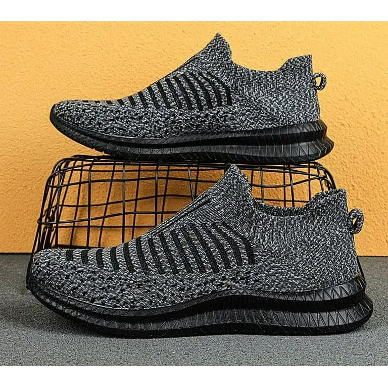 Mens Running Shoes Fashion Slip On Breathe Mesh Walking Shoes