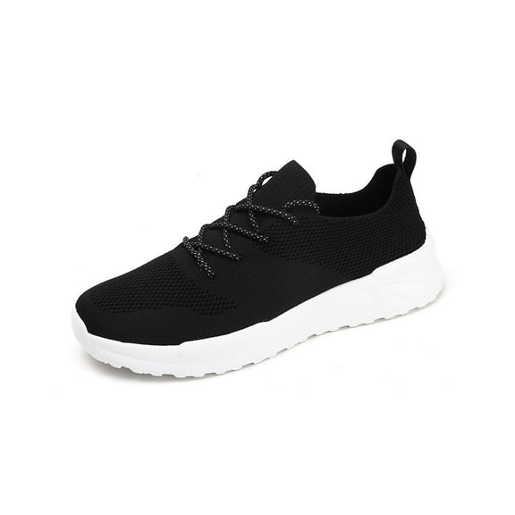 Mens Running Shoes Lightweight Sports Gym Shoes Lace Up Mesh Trainers Comfortable Breathable Tennis Shoes Black 11 US