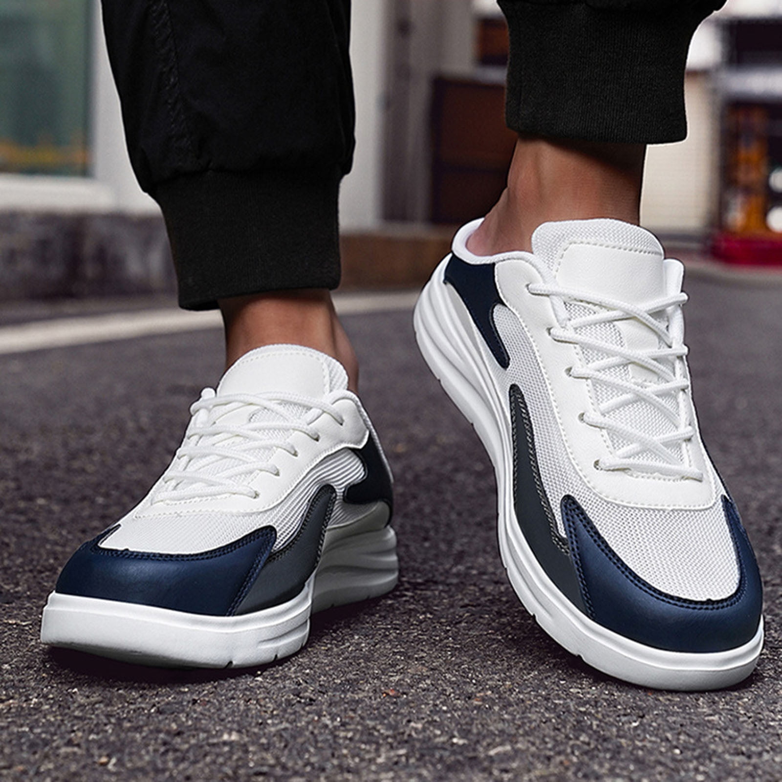 Mens Running Shoes Men s Athletic Sneaker New Men Sneaker Shoes Autumn Couple s New Mesh Shoes One Foot Lazy No Heel Half Slippers Casual Sports Shoes Walmart