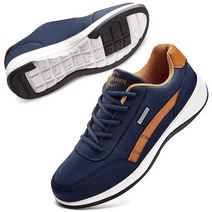 Mens Running Sneaker Casual Shoes Leather Sport Shoes Breathable Comfortable Walking Shoes