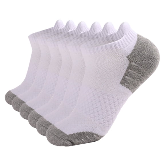 Mens Running Socks! Yigetop Men and Women Athletic Running Socks 6 Pairs Breathable Low Cut Sports Socks with Cushioning Ankle Socks Socks for Men White M