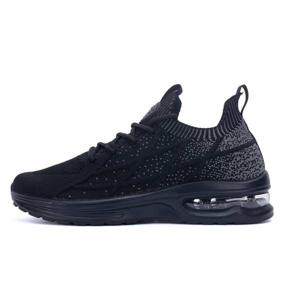 Mens Running Tennis Shoes Slip On Walking Athletic Sneakers Black Size 7.5