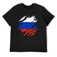 thumbnail image 1 of Mens Russian Flag Russia T-Shirt Black Small, 1 of 5