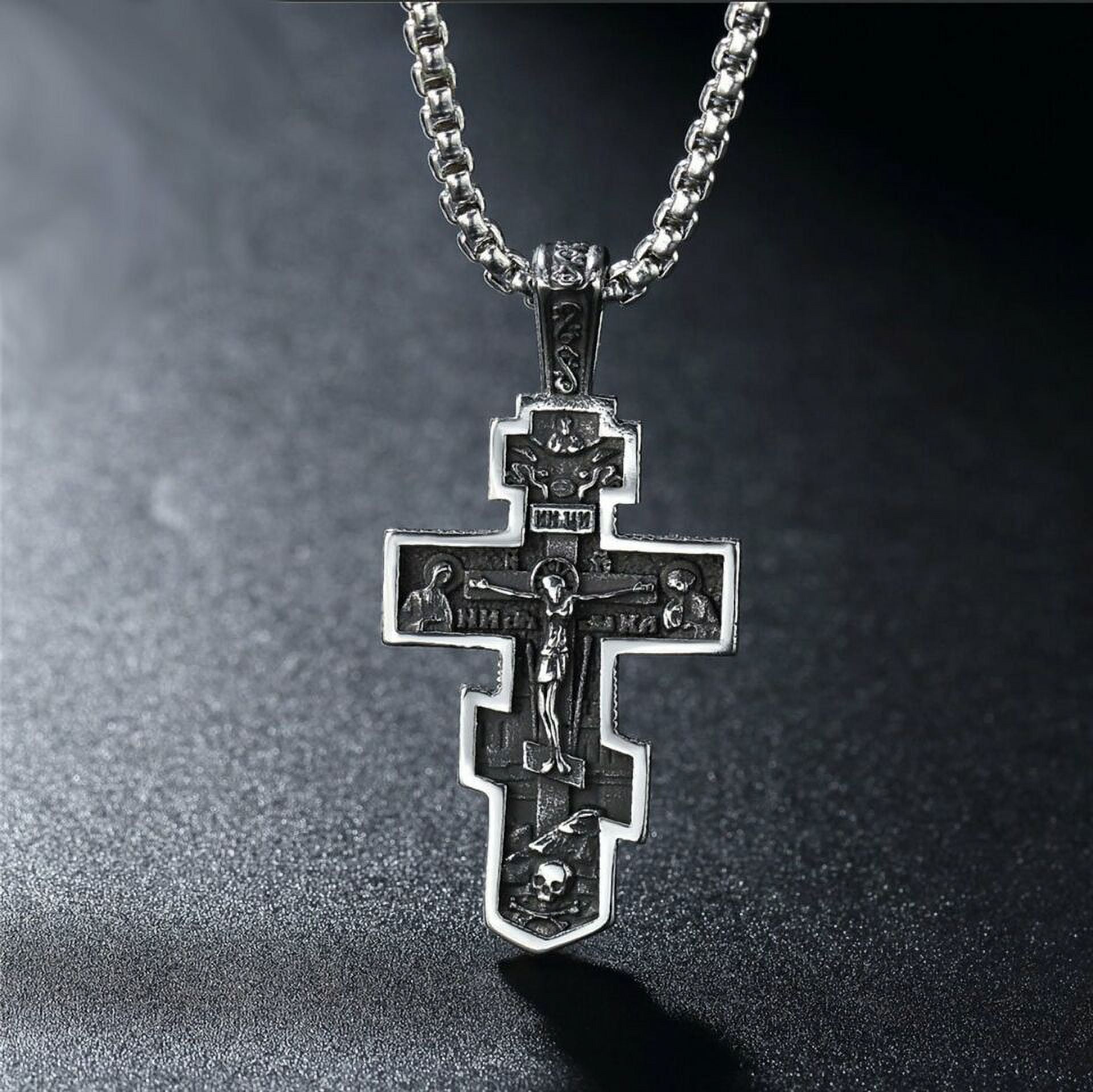 Stainless Steel Orthodox Cross Necklace - Styles of Cross | Orthodox Depot
