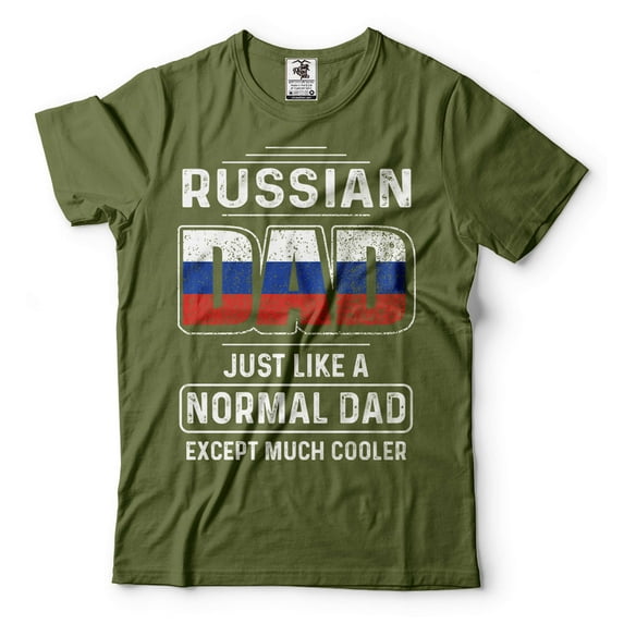 Mens Russian T-shirt Russia Patriotic Shirt Russian Father's Day Gift Russian Shirts Russia Tee (Small Military Green)