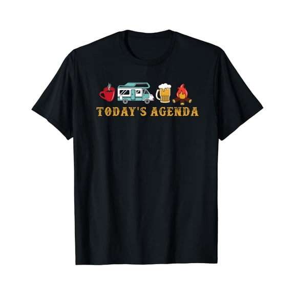 Mens Rv Camping Lover Agenda T Shirt