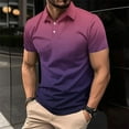 thumbnail image 1 of Mens S-4XL Big and Tall Golf Tees Shirts Short Sleeve Tshirts Plus Size Pullover Button Collared Gradient Printed Comfort Going Out Tops, 1 of 6