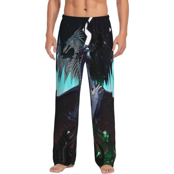 Mens Wings Dragon Fire Pajama Pants Soft Lightweight Pajama Pants Cartoon Pajama Bottoms