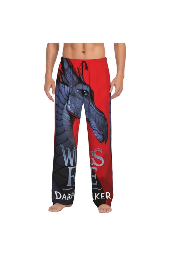 Mens Wings Dragon Fire Pajama Pants Soft Lightweight Pajama Pants Cartoon Pajama Bottoms