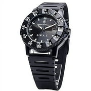 Mens SWAT Watch with Black Rubber Strap