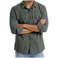 thumbnail image 1 of Mens Safari Shirts Long Sleeve UV Protection Hiking Fishing Shirt Lightweight Button Up Quick Dry Cooling Camping Work Shirts, 1 of 5