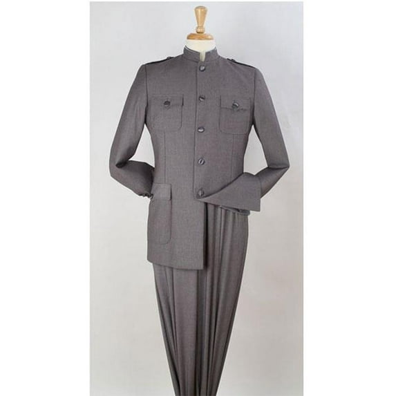 Mens Safari Suit Mandarin Collar Less Style Fashion Suit