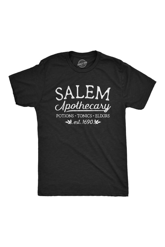 Mens Salem Apothecary T Shirt Funny Halloween Witch Graphic Novelty Tee Graphic Tees