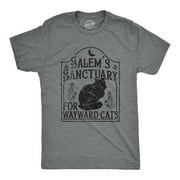 CRAZY DOG T-SHIRTS Mens Salems Sanctuary For Wayward Cats T Shirt Funny Spooky Halloween Kitten Lovers Tee For Guys Graphic Tees