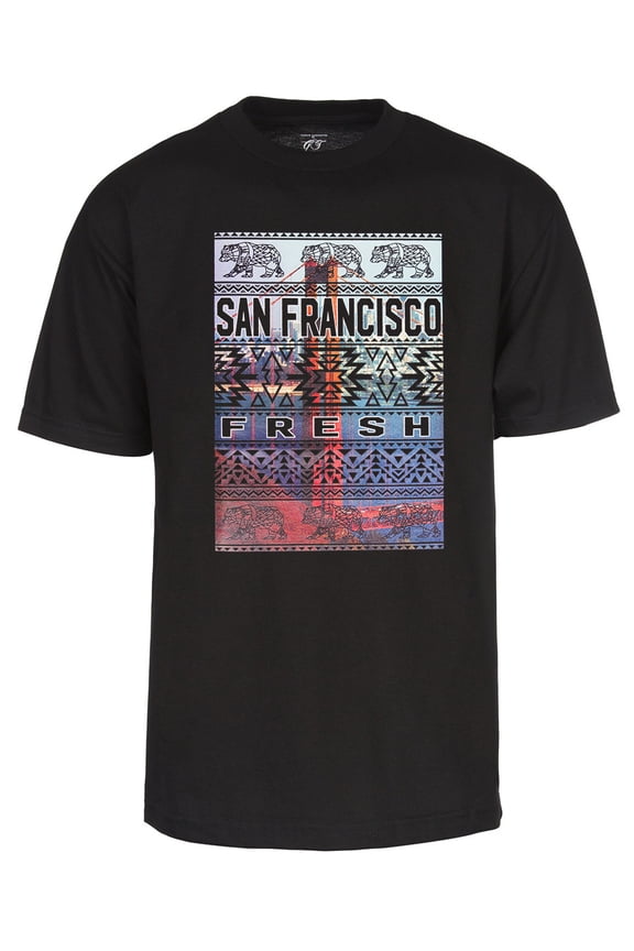 Mens San Francisco Fresh Tribal Short-Sleeve T-Shirt - Black - X-Large