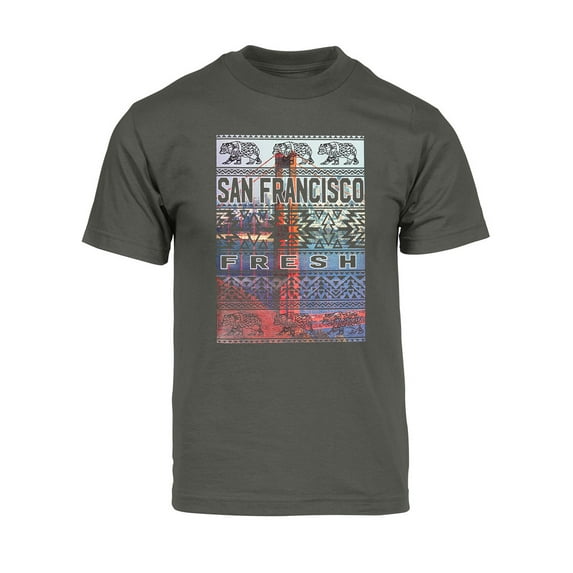 Mens San Francisco Fresh Tribal Short-Sleeve T-Shirt - Dark Grey - Large