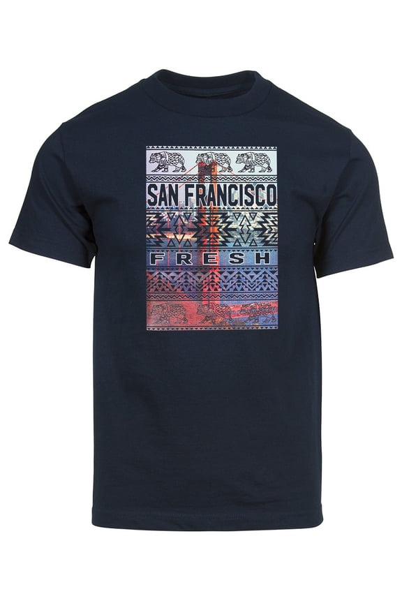 Mens San Francisco Fresh Tribal Short-Sleeve T-Shirt - Navy - Medium