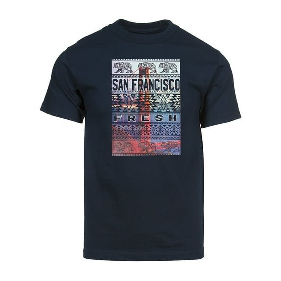 Mens San Francisco Fresh Tribal Short-Sleeve T-Shirt - Navy - Medium