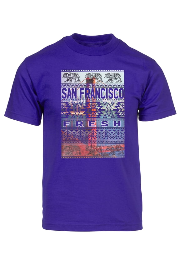Mens San Francisco Fresh Tribal Short-Sleeve T-Shirt - Purple - X-Large