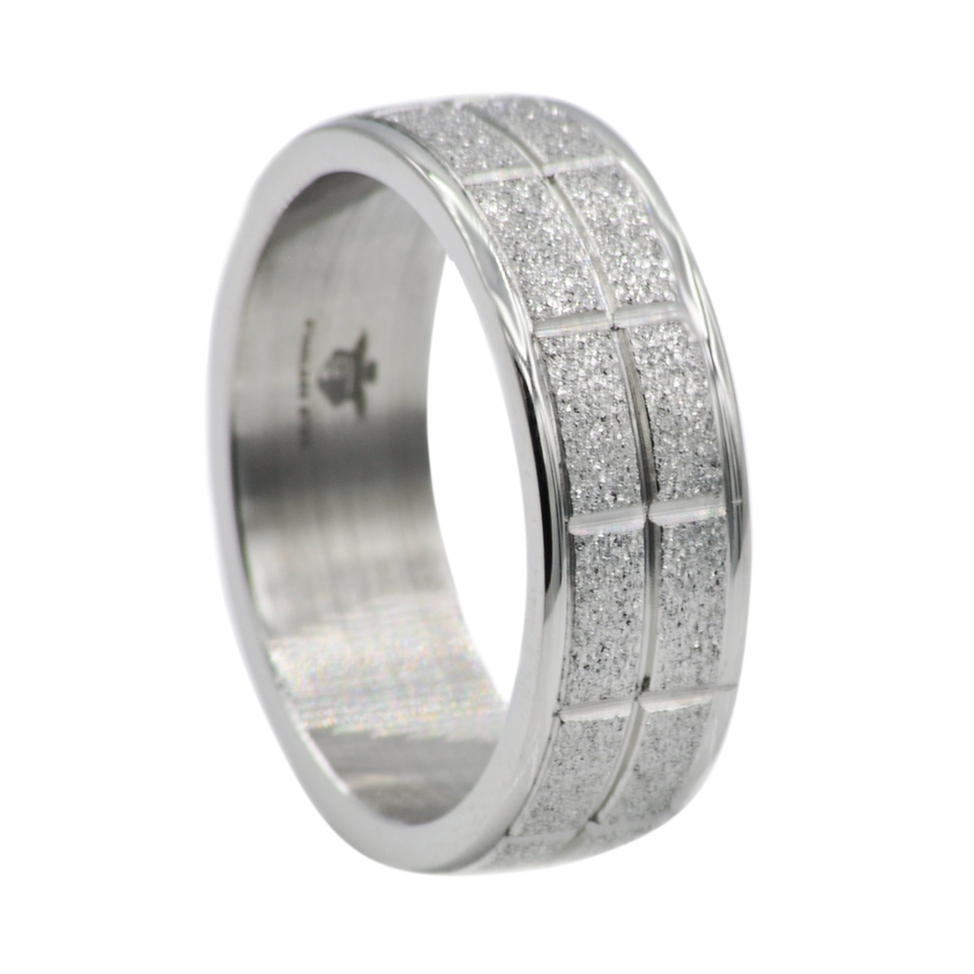 Mens Sand Blasted Stainless Steel Band