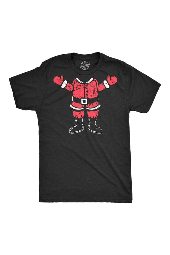 Mens Santa Body T Shirt Funny Christmas Party Saint Nicholas Suit Tee for Guys Graphic Tees