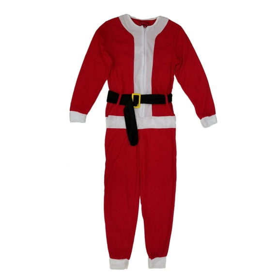 Mens Santa Claus Christmas Holiday Fleece Costume Union Suit Pajamas