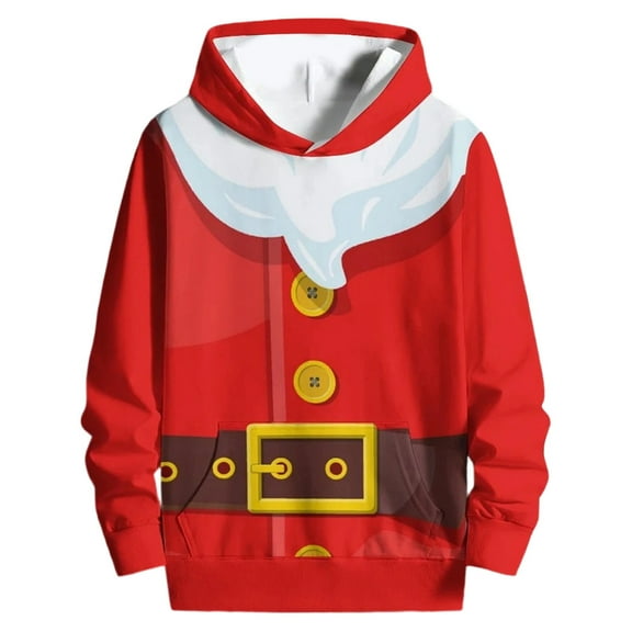 Mens Santa Claus Funny Sweatshirt Christmas 3D Novelty Fashion Pullover Hoodies Mens Christmas Hoodies