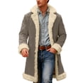 thumbnail image 1 of Mens Santa Coat Casual Christmas Cardigan Unisex Open Front Hooded No Zip Cozy Winter Printed Edge Warm Comfort Outerwear Grey M, 1 of 7