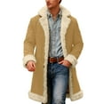 thumbnail image 1 of Mens Santa Coat Casual Christmas Cardigan Unisex Open Front Hooded No Zip Cozy Winter Printed Edge Warm Comfort Outerwear Khaki M, 1 of 7
