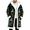 thumbnail image 1 of Mens Santa Coat Casual Christmas Cardigan Unisex Open Front Hooded No Zip Cozy Winter Printed Edge Warm Comfort Outerwear, 1 of 4