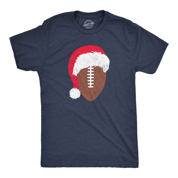 Mens Santa Football T Shirt Funny Xmas Lovers Foot Ball Season Tee for Guys Graphic Tees