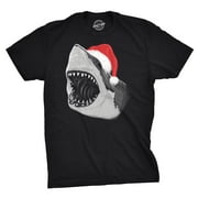 CRAZY DOG T-SHIRTS Mens Santa Jaws T Shirt Cool Christmas Gift Shark Funny Graphic Adult Humor Graphic Tees