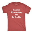 thumbnail image 1 of Mens Santa's Promoting Me to Daddy T Shirt Funny Christmas Baby Announcement Tee Graphic Tees, 1 of 9