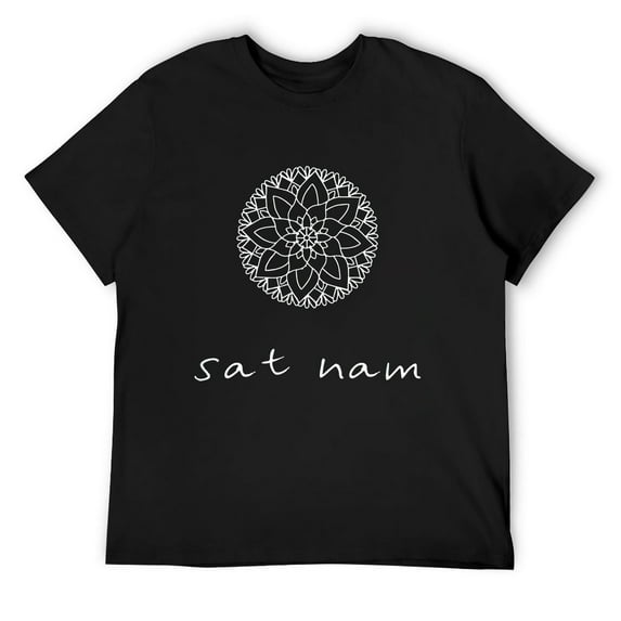 Mens Sat Nam Mandala T Shirt - Kundalini Yoga Lover Gift Shirt Black X-Large