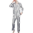 thumbnail image 1 of Mens Satin Pajama Set Long Sleeve Button Down Sleepwear Classic Loungewear Set with Long Pants, 1 of 9