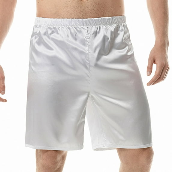 Mens Satin Pajama Shorts Silk Feeling Sleep Shorts Lounge Boxers Short Pants