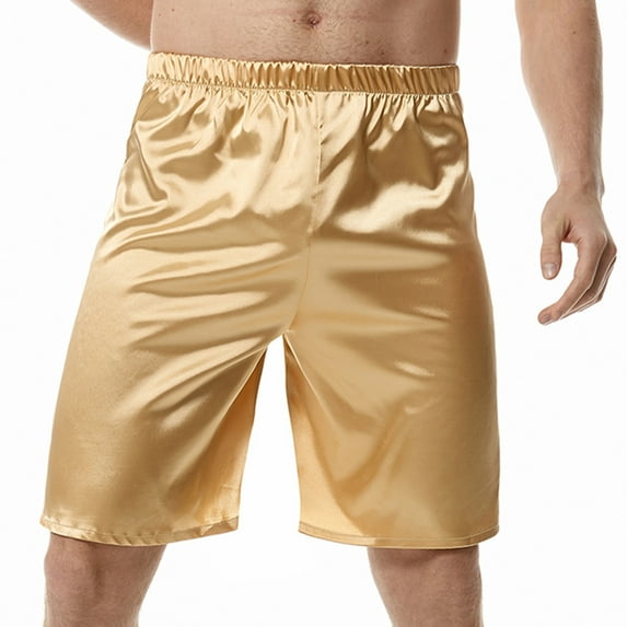 Mens Satin Pajama Shorts Silk Feeling Sleep Shorts Lounge Boxers Short Pants