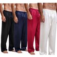 thumbnail image 1 of Mens Satin Pyjamas Pants Sleep Bottoms Lounge Pants with Drawstring Sleepwear Loungwear S~XL, 1 of 7