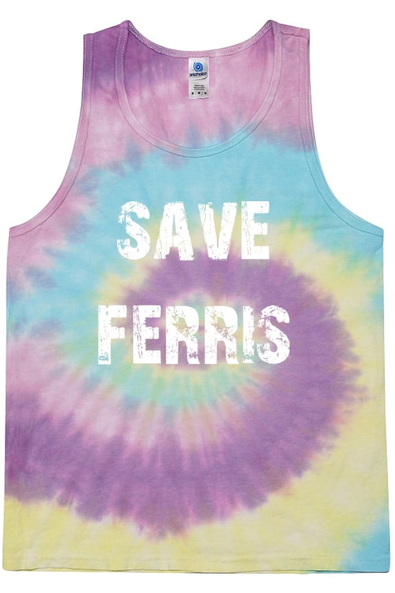 Mens Save Ferris Tie Dye Tanktop, Small Jelly Bean