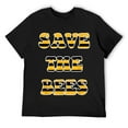 thumbnail image 1 of Mens Save The Bees Retro Bee Keeper Classic and Cute Bee Logo T-Shirt Black, 1 of 5