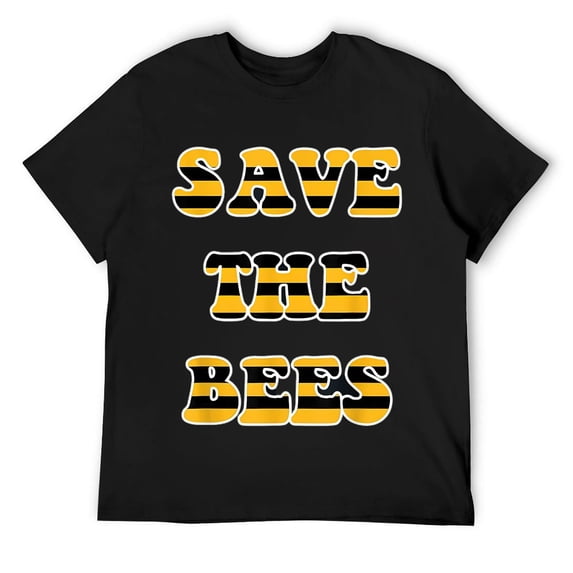 Mens Save The Bees Retro Bee Keeper Classic and Cute Bee Logo T-Shirt Black
