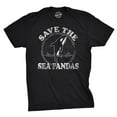 thumbnail image 1 of Mens Save The Sea Pandas Funny Whale Orca Dolphin Ocean Life T shirt Graphic Tees, 1 of 9