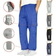 thumbnail image 1 of LONKITO Cargo Pants for Men Slim Fit Casual Streetwear Sweatpants Open Bottom Athletic Workout Sweat Pants with Pockets, Size S, 1 of 7